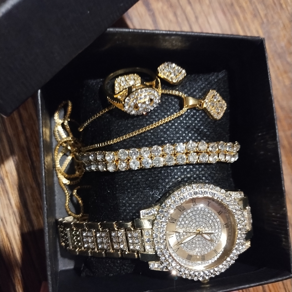 Elegant Gold and Silver Women's Watch Set